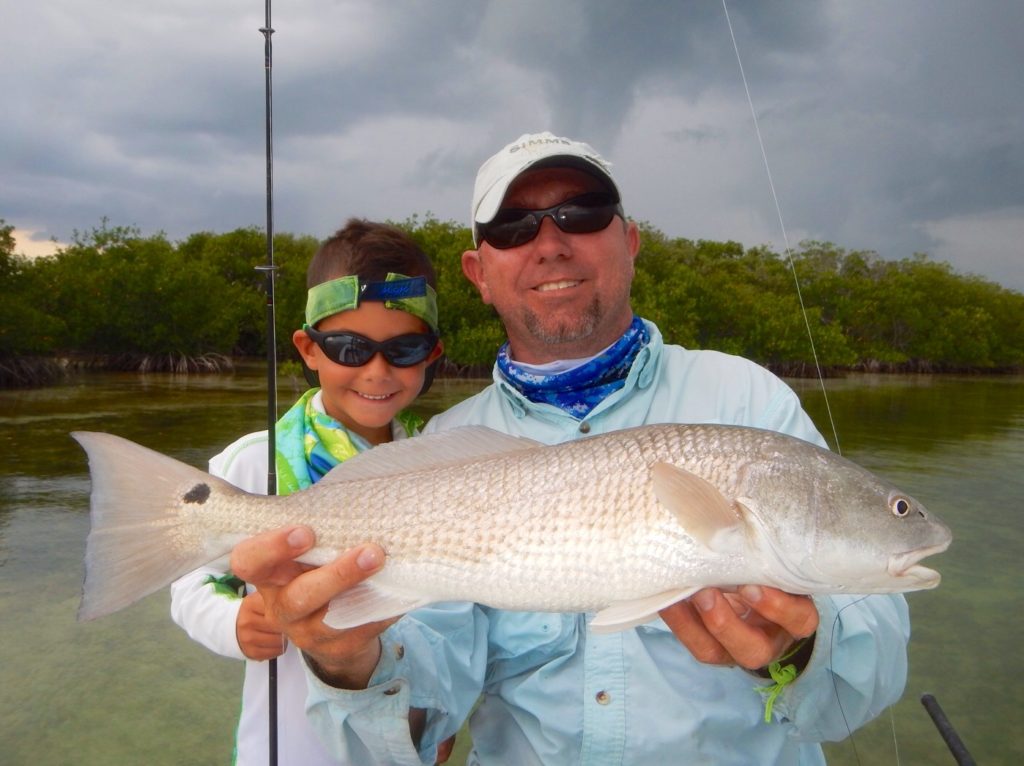 Shallow water fishing - kids fishing- tavernier - redfish - 2016